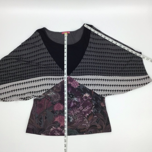 Smash Pattern Blocked Dolman Sleeve Blouse, Medium - Picture 15 of 16